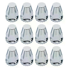 Kit de 12 tapas para tuercas de rueda de 33 mm, ABS, cromadas, con rosca para semirremolque de pasajeros