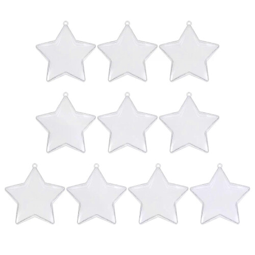 10pcs Transparent Pentacle Cases Candy Storage Boxes Refillable Goody Holder Creative Gift Container