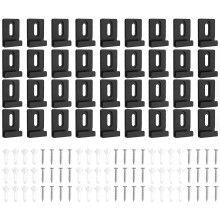 12PCS/Set Metal Mirror Clips Wide Channel Hanger Large Heavy Retainer Clips with Screw for Wall Mounting