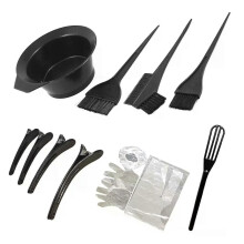 Kit de teinture capillaire 12 pièces, bol de teinture, brosse à mélanger pour coloration et décoloration,
