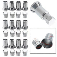 Lot de 12 capuchons hexagonaux chromés TR413 pour valve de pneu de voiture, avec manchon et capuchon