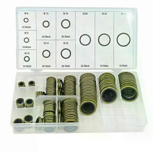 Kit assortimento di guarnizioni di tenuta incollate da 150/100 pezzi, vite di scarico dell'olio, rondella