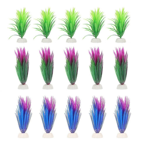 15 pezzi di piante acquatiche simulate, decorazioni per acquari, decorazioni per acquari