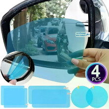 1-4 piezas de película impermeable para coche, antivaho, pegatina para espejo retrovisor de coche, película