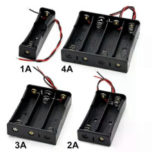 18650 Batterij Opbergdoos Zwart Plastic 1/2/3/4 Slot DIY Batterijen Clip Houder Container met Draad