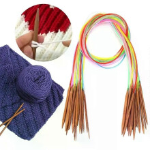 18 größe/set Multicolor Rohr Bambus Rund Häkeln Stricken Nadeln DIY Nähen Zubehör Handarbeiten