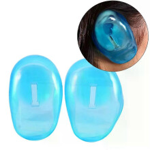 1 paire de cache-oreilles bleus transparents anti-taches en plastique pour protéger les oreilles, idéal