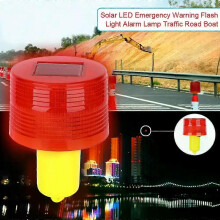 1 st 25W 3V LED Solar Noodwaarschuwingslicht Alarmlamp Verkeersweg Boot Rood Licht