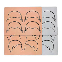 1 st Mjuk silikon Hårbotten Mikropigmentering Tatuering Träning Hud Microblading Hårlinjedesign utbildning