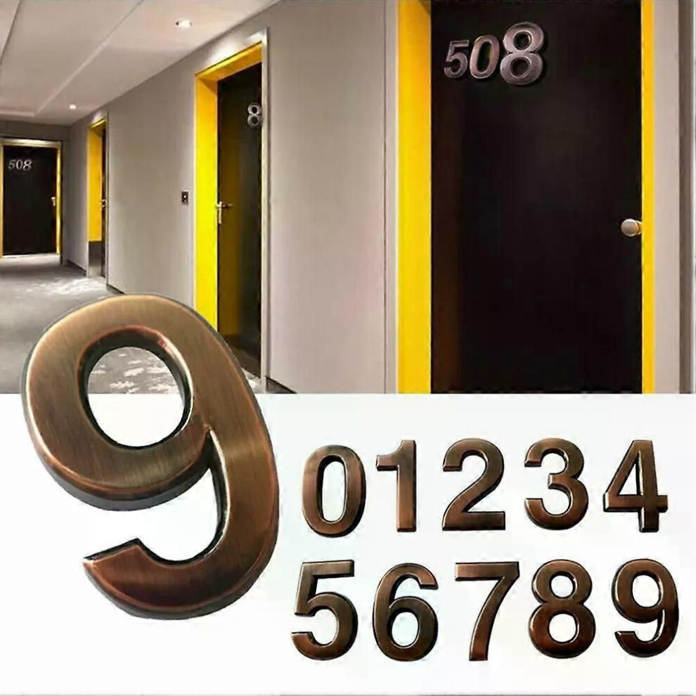 1 autocollant extérieur en bronze pour numéro de maison, chiffres d'appartement, adresse de bureau d'hôtel,
