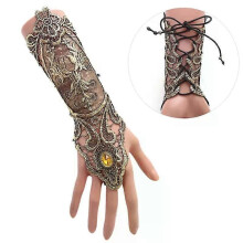 1 brazalete de encaje gótico steampunk sin dedos, calentador de brazo, pulsera negra, accesorios de