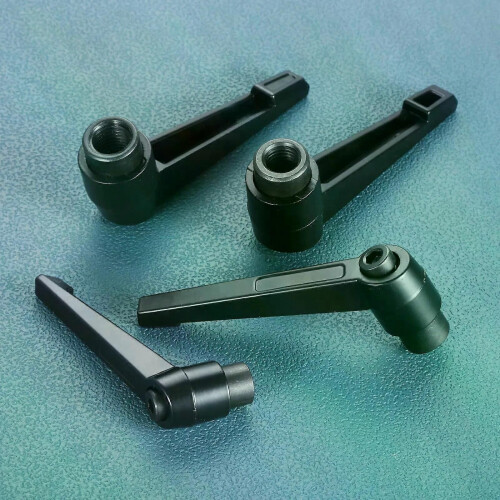 Lot De 3 Boutons De Serrage T M8 Filetage Femelle - Poignée Levier Métal Noir Et Or Pour Machines
