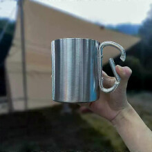 1PC Outdoor 304 Stainless Steel Button Water Cup Portable Mountaineering Camping Water Cup