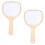 2 Pcs Wooden Handle Mirror Makeup Handheld Vanity Table Travel Dressing Tool 1