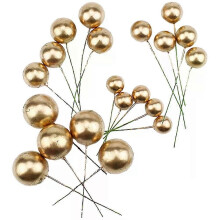 20 stuks 20 stuks Gouden Bal Verjaardagsfeest Taart Bakken Dessert Decoratie Inzetstuk (Goud) Multifunctioneel