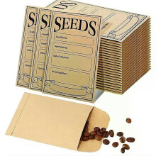 Lot de 20 sachets en papier kraft pour graines de légumes, sachets de graines auto-adhésifs, enveloppes