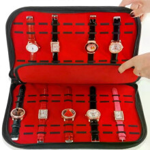 20 Slots Portable Premium Leather Watch Strap Organizer Watch Box Storage Travel Case Bag Holder Organizer