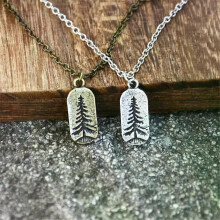 1Pcs Retro Pine Tree Small Charm Pendant Necklace Cute Camping Jewelry For Women Men Gift