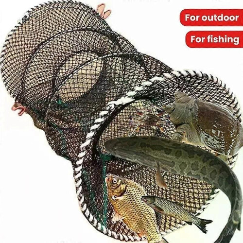 Piège à Poisson Portable Rond En Nylon - Filet De Pêche Pliable En