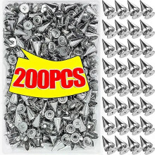 200/10 stuks ronde kegelvormige spikes punk klinknagels metalen schroefknoppen DIY handgemaakte punk