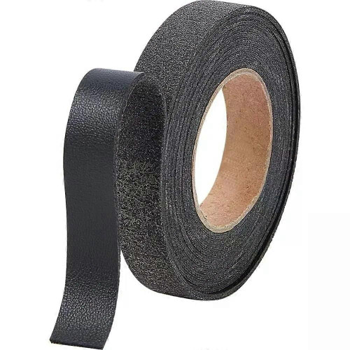 1Roll Black Leather Straps 125mm x 2m Lychee Grain Leather Strips 17mm Thick Single Sided Flat Imitation