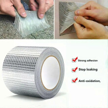 1 rollo de cinta autoadhesiva impermeable de caucho butílico y papel de aluminio para reparación de