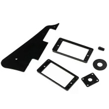1-lagers svart valsskydd Bakplatta skruvar Set & Humbucker Pickup Ring & Switch Ring Passar Les Paul