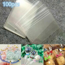 200Pcs Transparent Plastic Bags for Candy Lollipop Cookie Packaging Cellophane Bag Christmas Wedding