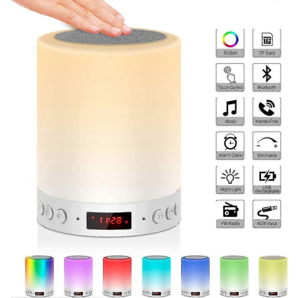 Réveil Enceinte Bluetooth Lampe De Chevet Avec Machine À Bruit Blanc