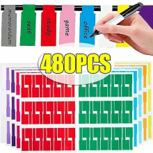 240/480pcs Self-Adhesive Cable Labels Colorful Waterproof Wire Marking Ties Laser Printer Stickers Fiber