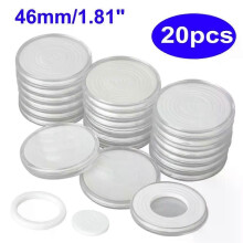 20 stuks 46mm muntcapsules opbergdoos doorzichtige plastic munthouders beschermhoesjes voor muntcapsules