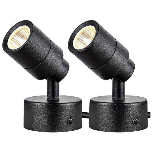Lot de 2 spots LED d'intérieur, 3 W, éclairage vers le haut, projecteur de sol d'intérieur, éclairage