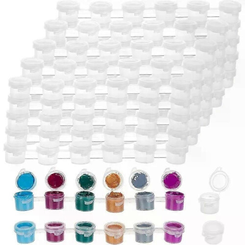 25pcs Empty Paint Pots Strips 150 Pots 3ml/ 01oz Mini Paint Pot Pod Strips for Classrooms School Summer
