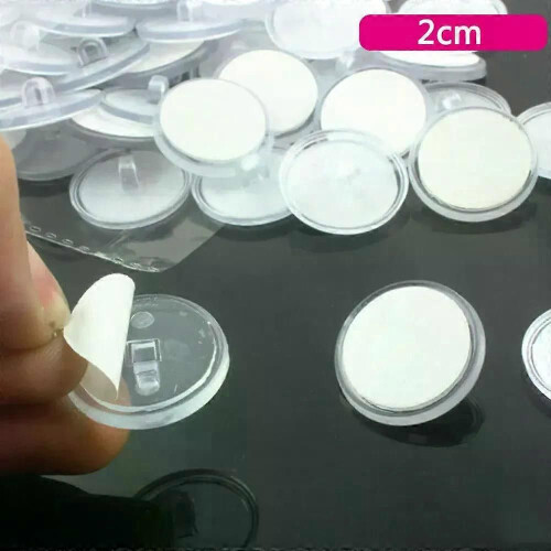 20 pezzi di piccoli ganci autoadesivi a disco per soffitto, trasparenti, resistenti, per appendere bandiere