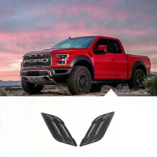 Lot de 2 grilles d'aération latérales en fibre de carbone pour garde-boue avant de voiture, pour Ford