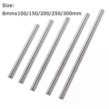 2 pezzi 8x100mm-300mm 304 acciaio inossidabile barra tonda solida resistente alla ruggine resistente