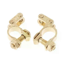 2 pezzi piccoli 46 mm x 40 mm durevoli morsetti di ricambio per batteria auto connettore in ottone