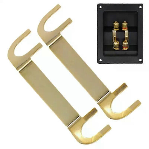 2 stuks luidsprekerkabelconnectoren, koperen luidsprekerbedradingsogen, gouden luidsprekerbedradingsogen,