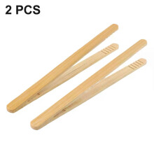 2 stuks bamboe tangen houten voedseltangen keukentang dessert suiker ijs clip anti-hitte brood clip