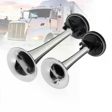 2PCS Schwarz Air Horn Dual Trompete Luftpumpe Air Horn Rohr Auto Lkw Zug Boot