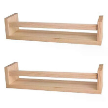 Estantería flotante de madera natural para pared, 2 unidades, para guardería infantil, decoración de