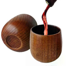 2 pezzi di bicchieri da whisky in legno fatti a mano, tazze da tè in legno di giuggiola in stile giapponese,