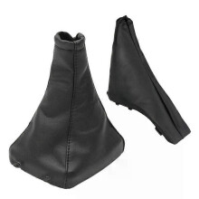 2 fundas para palanca de cambios y freno de mano de coche, de piel sintética, color negro, para Opel