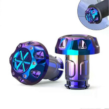 2 stuks motorfiets stuurgrepen, stuuruiteinden, pluggen, stuurschuiven, brandend titanium voor YAMAHA