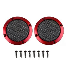 Housse de protection pour haut-parleur de voiture de 3 pouces, noire, en maille, décorative, circulaire