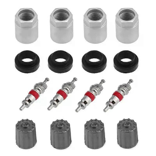 4 Set Auto Bildäcktrycksövervakningsventil Stamkapslar Sensorindikator TPMS Service Kit med mutterventil