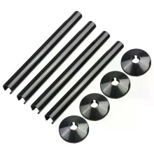 4 Set Pipes Radiator Pipe Covers Sleeve 15mm Collars Cut Fit Bathroom Chrome Black Plastic Decorative