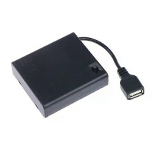 4 x AA USB-batterijdoos voor 5V LED-stripverlichting USB-minivoeding Batterijdoos met deksel en schakelaar