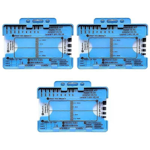 3Pc ECG 7 Step Ruler ECG 7 Step Ruler For ECG/EKG Interpretation ECG Reference Guide Ruler EKG Calipers