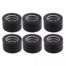 30er-Pack schwarze Vorhangösen aus Kunststoff, Innendurchmesser 40 mm, Schalldämpfer, gleitende, geräuscharme